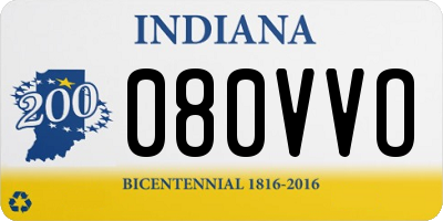 IN license plate 080VVO