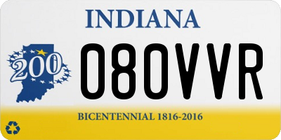 IN license plate 080VVR