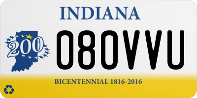 IN license plate 080VVU