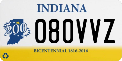 IN license plate 080VVZ