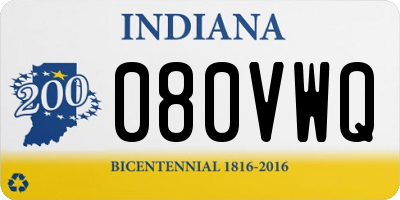 IN license plate 080VWQ