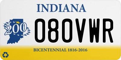 IN license plate 080VWR