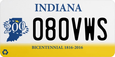 IN license plate 080VWS
