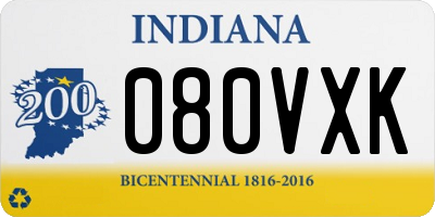 IN license plate 080VXK