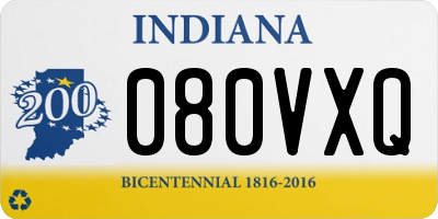 IN license plate 080VXQ