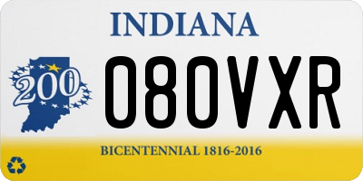 IN license plate 080VXR