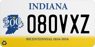 IN license plate 080VXZ