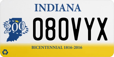 IN license plate 080VYX
