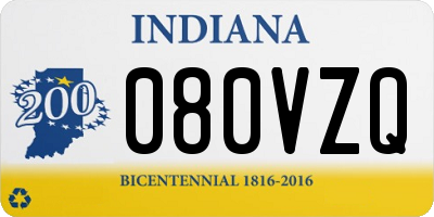 IN license plate 080VZQ