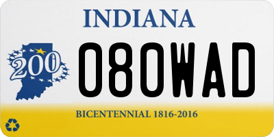 IN license plate 080WAD