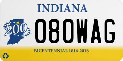 IN license plate 080WAG