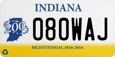 IN license plate 080WAJ