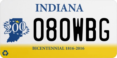 IN license plate 080WBG