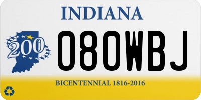 IN license plate 080WBJ