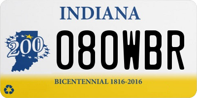 IN license plate 080WBR