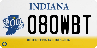 IN license plate 080WBT