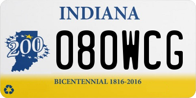 IN license plate 080WCG