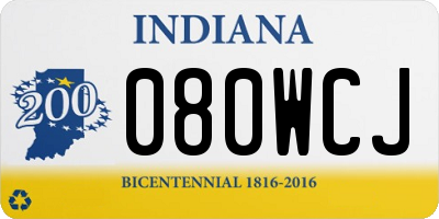IN license plate 080WCJ