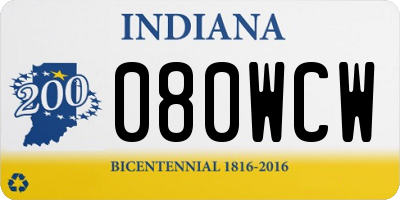 IN license plate 080WCW