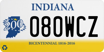 IN license plate 080WCZ