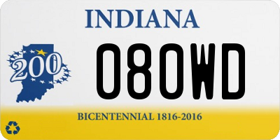 IN license plate 080WD