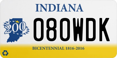 IN license plate 080WDK