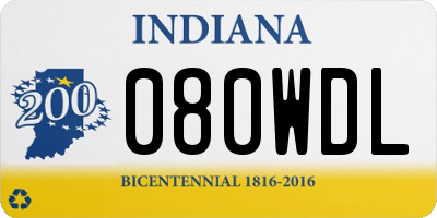 IN license plate 080WDL
