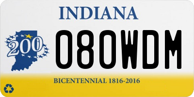 IN license plate 080WDM