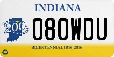 IN license plate 080WDU