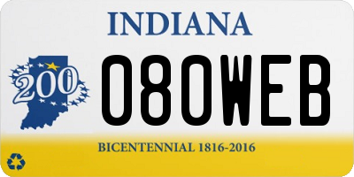 IN license plate 080WEB