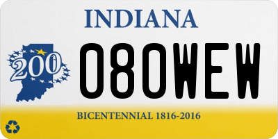 IN license plate 080WEW