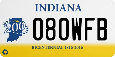 IN license plate 080WFB