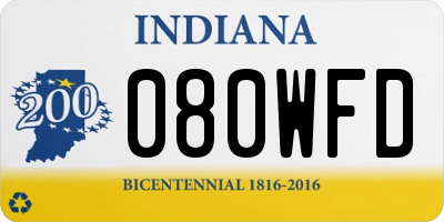IN license plate 080WFD