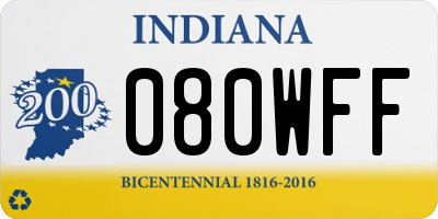 IN license plate 080WFF