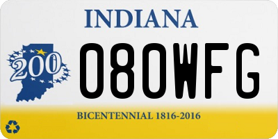 IN license plate 080WFG
