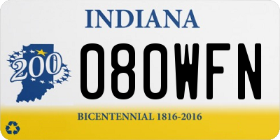 IN license plate 080WFN
