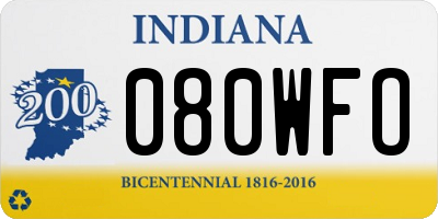 IN license plate 080WFO