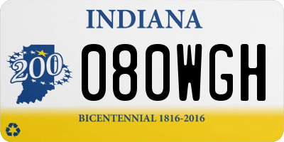 IN license plate 080WGH