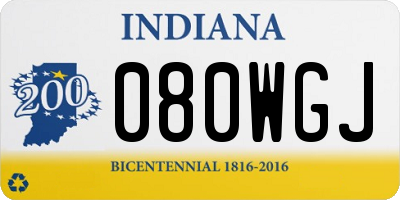IN license plate 080WGJ