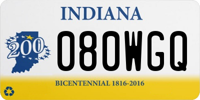 IN license plate 080WGQ