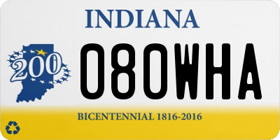 IN license plate 080WHA