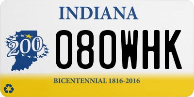IN license plate 080WHK