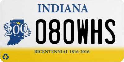 IN license plate 080WHS