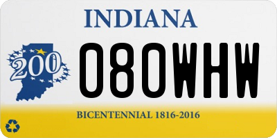 IN license plate 080WHW
