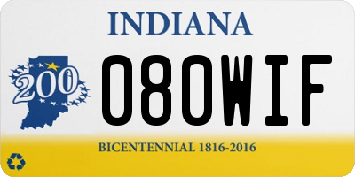 IN license plate 080WIF