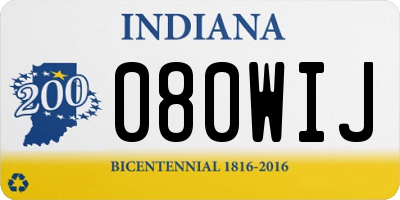 IN license plate 080WIJ