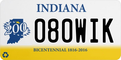 IN license plate 080WIK