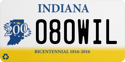 IN license plate 080WIL