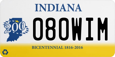 IN license plate 080WIM