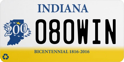 IN license plate 080WIN